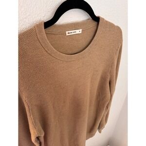 Marine Layer Brown Camel Knit Crewneck Sweater Medium Merino Wool Blend Fall 25